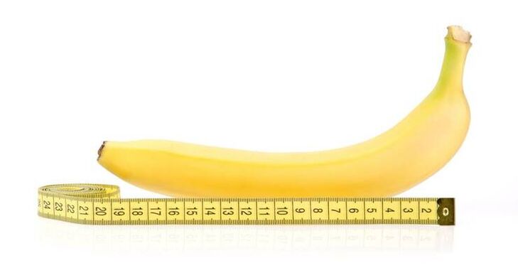 Take banana as an example, the penis measurement before enlargement